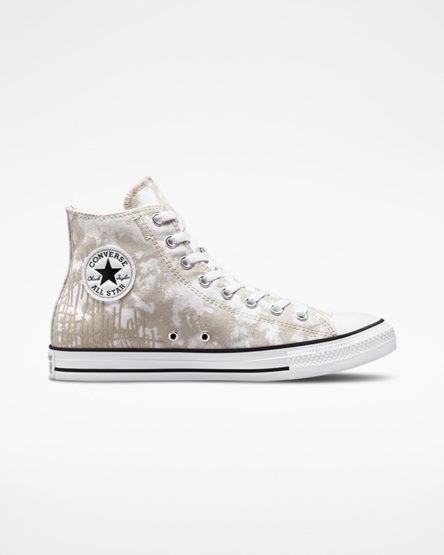 Tenisi Inalti Barbati Converse Chuck Taylor All Star Dip Dye Gri Albi Negrii | RO 130OGA074